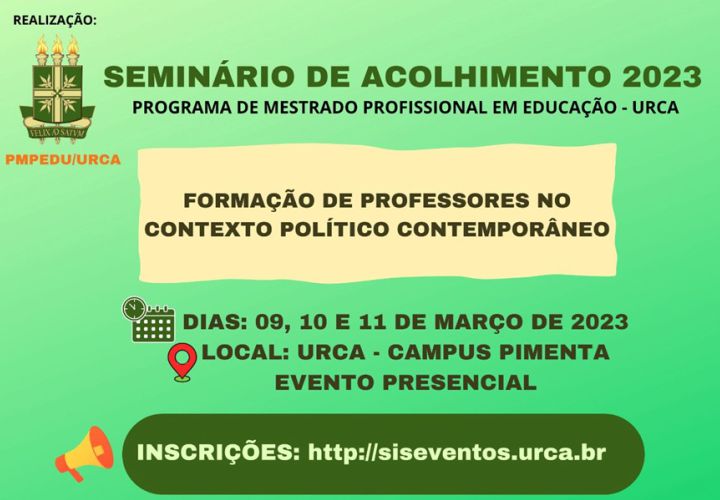 Seminário de Acolhimento 2023 Formação de Professores no Contexto Político-Contemporâneo