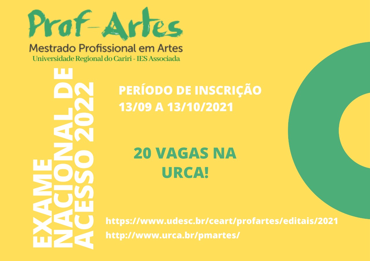 Seleção para Mestrado Profissional em Artes – PROFARTES 2022