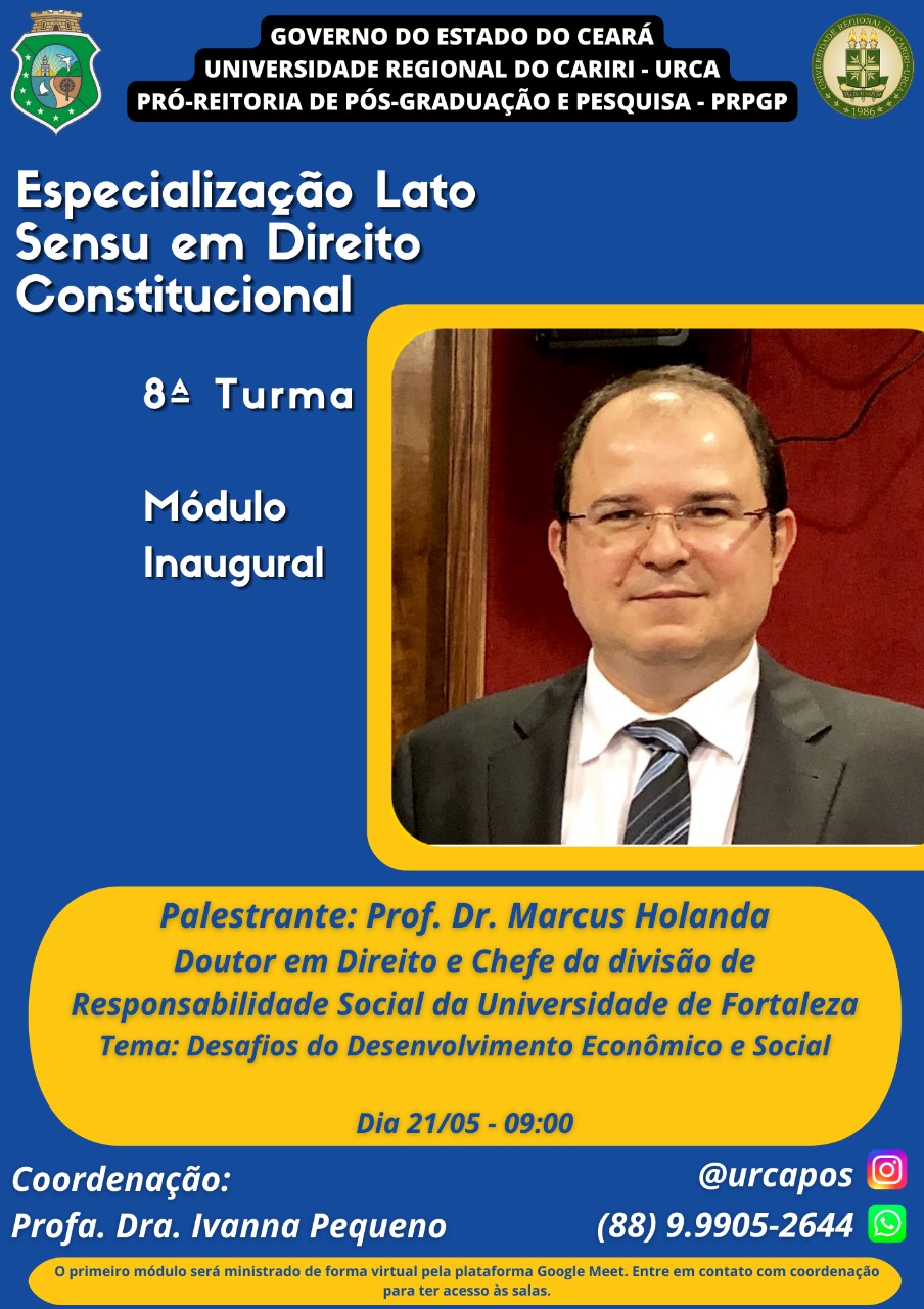 URCA abre inscrições para a Especialização em Direito Constitucional