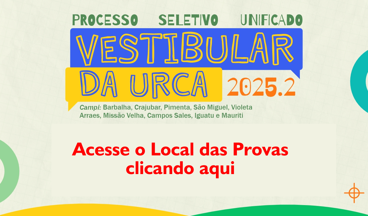 Saiba o local onde você fará sua prova