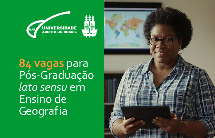 84 vagas para especialização em Ensino de Geografia